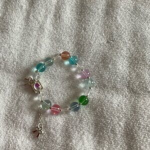 Colorful Beaded Bracelet with Silver Charms